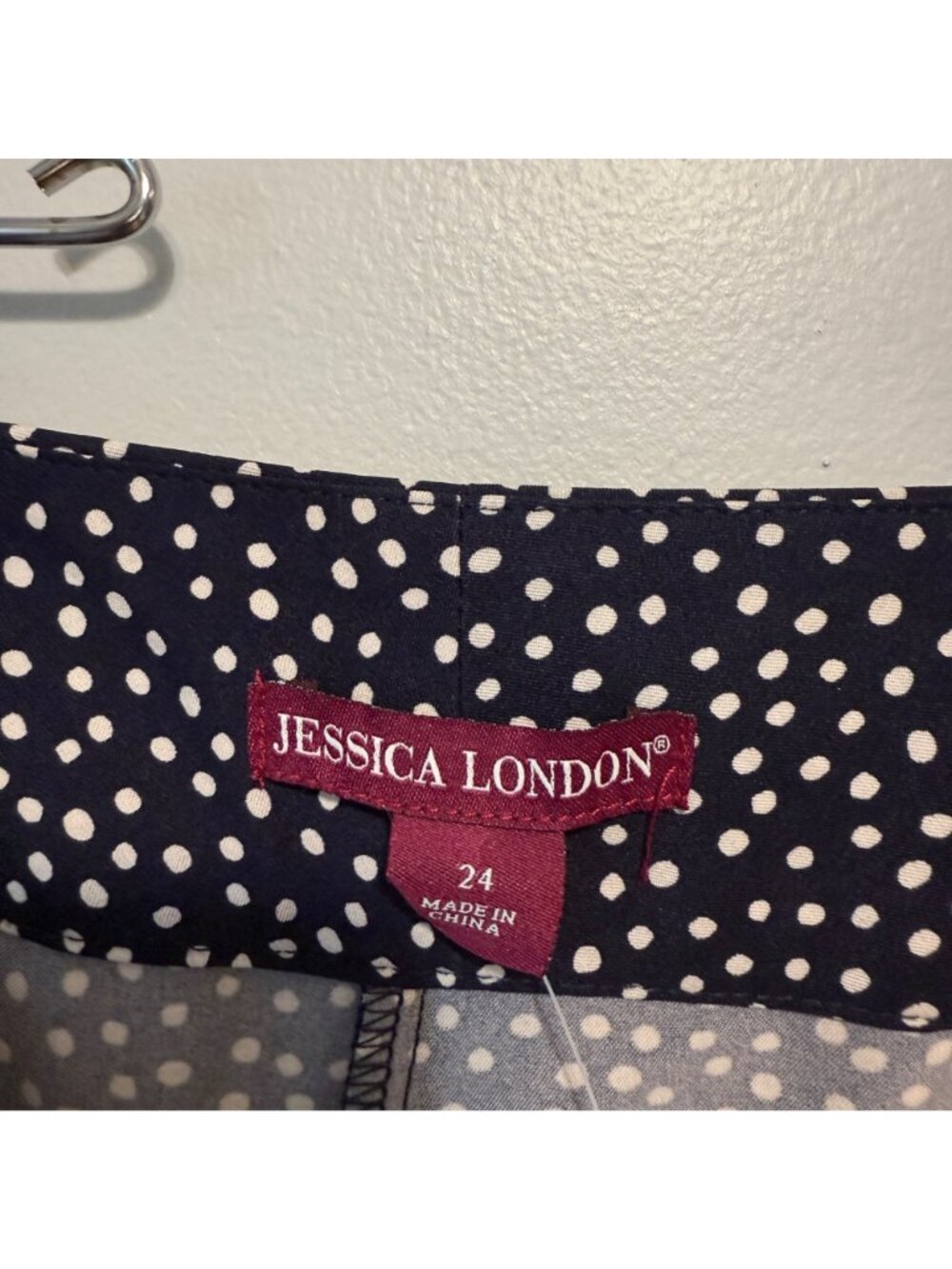 NWOT Jessica London Womens Polka Dot Capri Pants Size 24 Navy & White - Picture 6 of 7